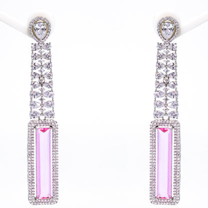 Silver Blush Pink Delicate Earrings