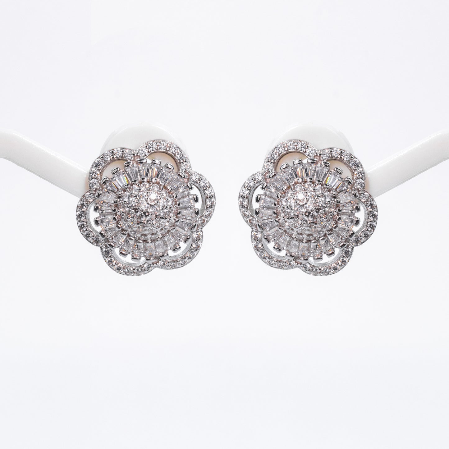 Silver Floral Embrace Earrings