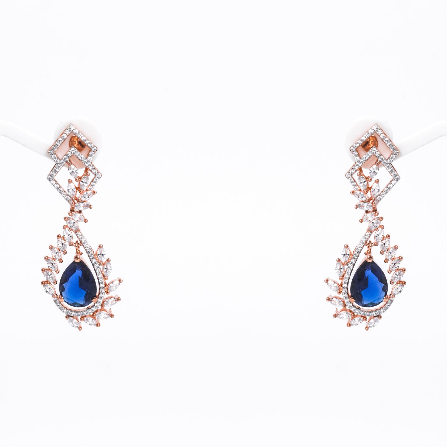 Rose Gold Sapphire Sky Earrings