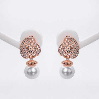 Rose Gold Pearl Elegance Earrings