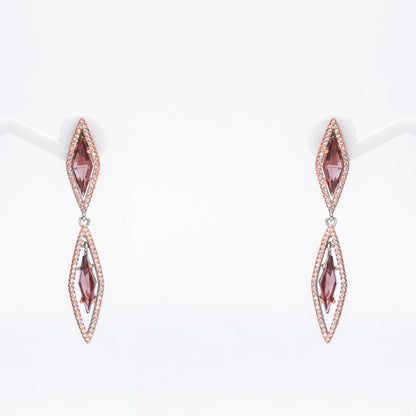 Rose Gold Twin Diamond Earrings