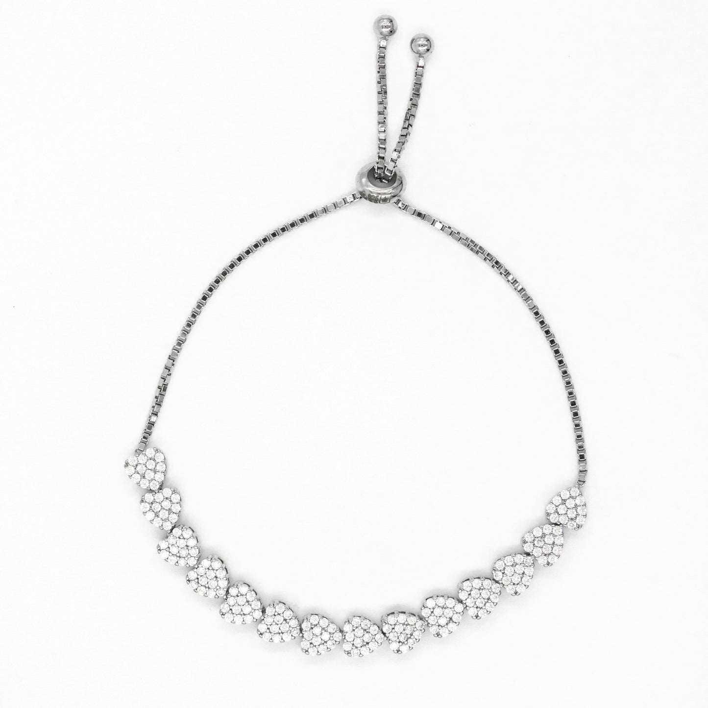 Silver Classic Heart Link Bracelet