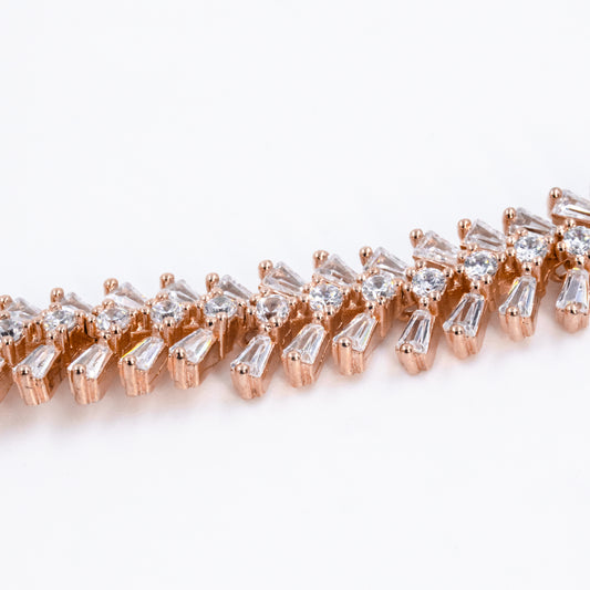 Two Tone Leafy Elegance Bracelet