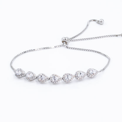 Silver Dazzling Drop Bracelet