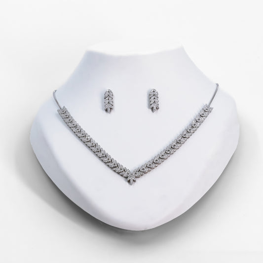 Silver Sparkling Elegance Necklace Set