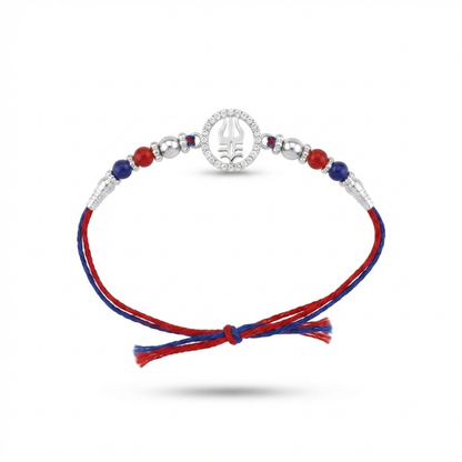 Trishul Namah Silver Rakhi