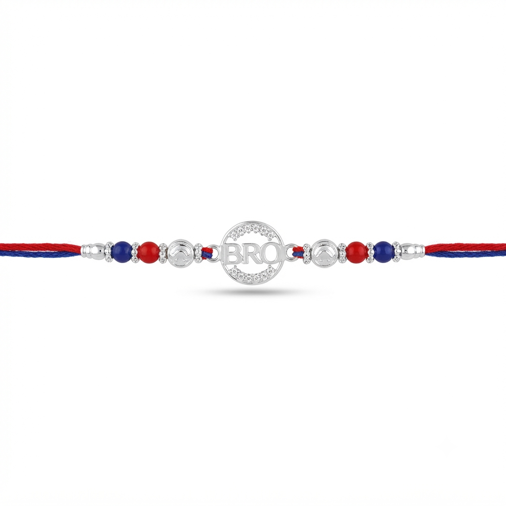 Smiley Bro Silver Rakhi