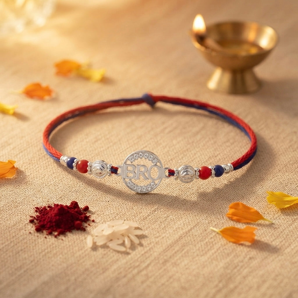 Smiley Bro Silver Rakhi