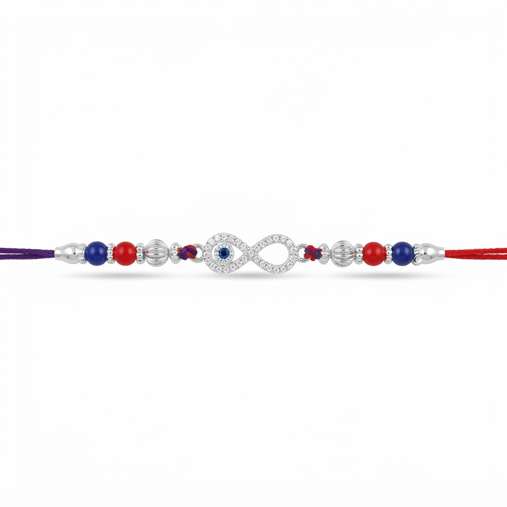 Evileye Infinity Silver Rakhi