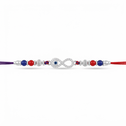 Evileye Infinity Silver Rakhi