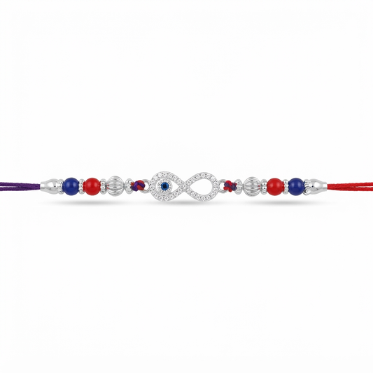 Evileye Infinity Silver Rakhi