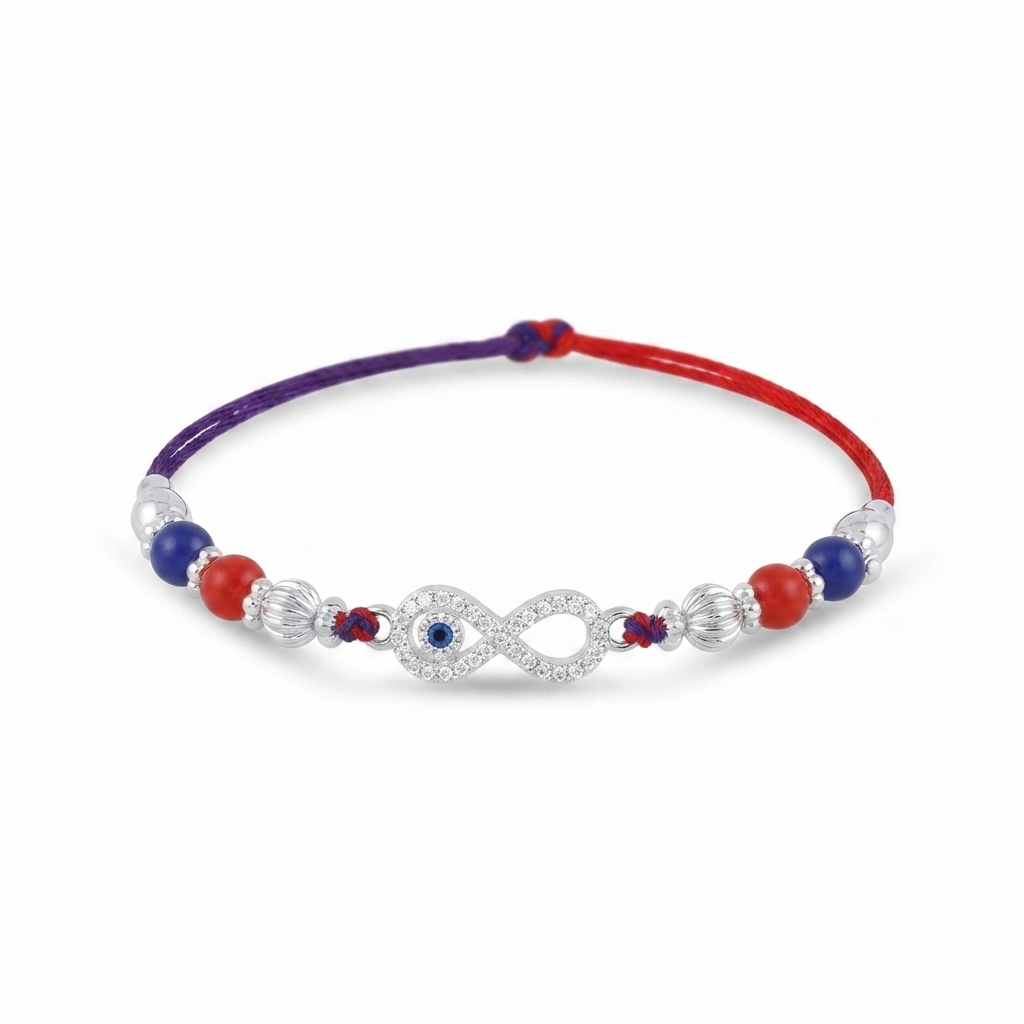Evileye Infinity Silver Rakhi