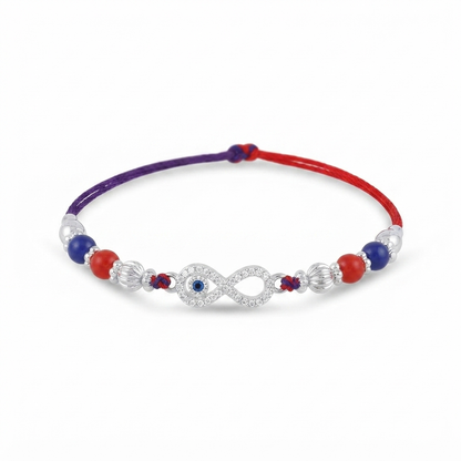 Evileye Infinity Silver Rakhi