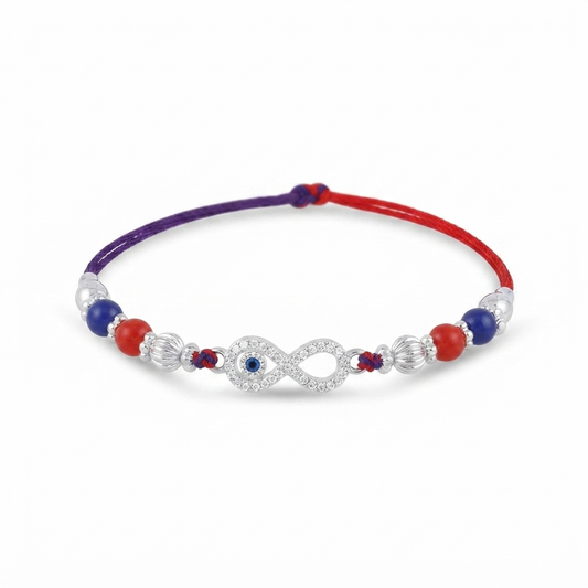 Evileye Infinity Silver Rakhi