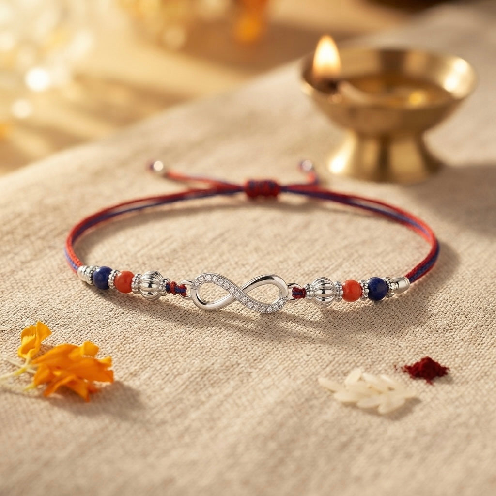 Infinite Love Silver Rakhi