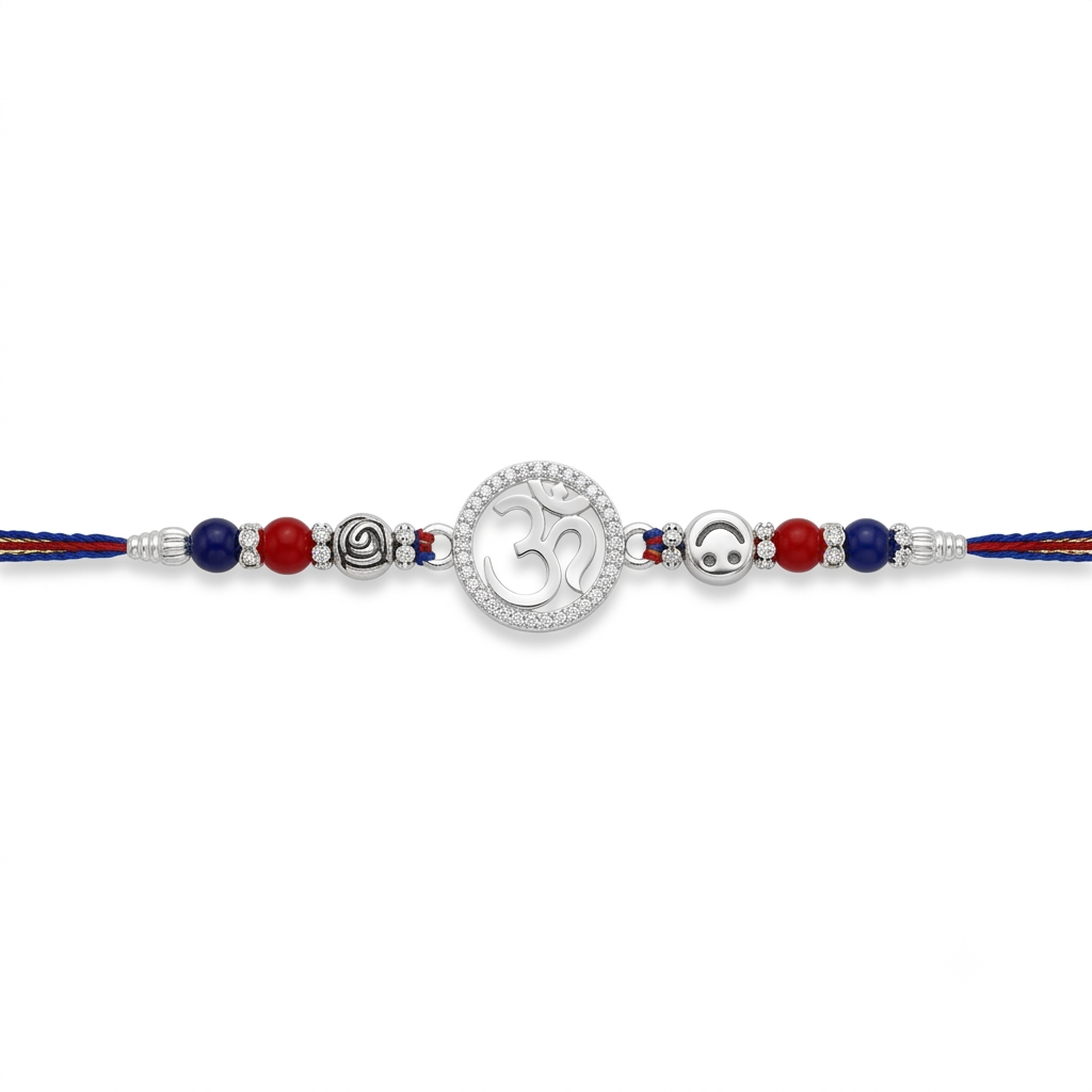 OM Ratna Silver Rakhi
