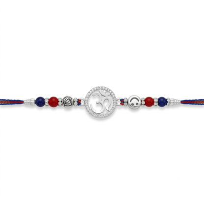 OM Ratna Silver Rakhi