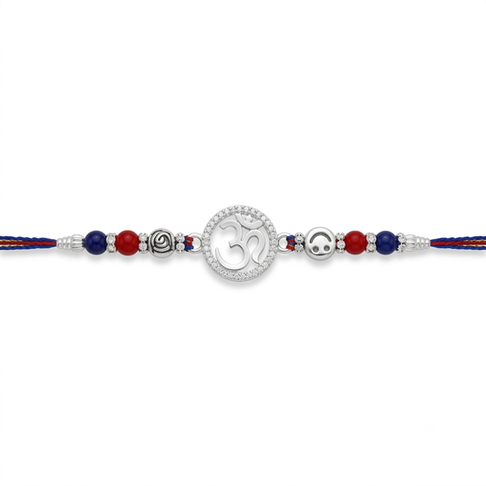 OM Ratna Silver Rakhi