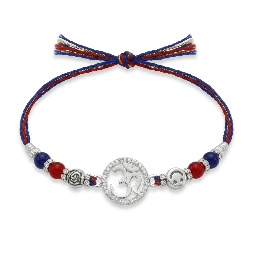 OM Ratna Silver Rakhi