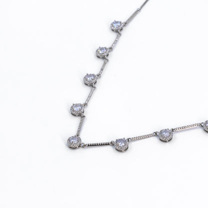Silver Infinite Charm Solitaire Necklace Set