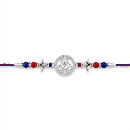 Divine Ganesha Silver Rakhi
