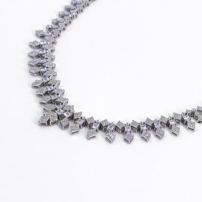 Silver Diamond Elegance COMBO Necklace Set