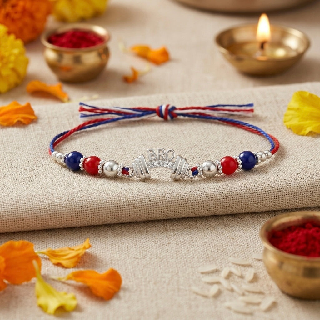 GYM Bro Silver Rakhi