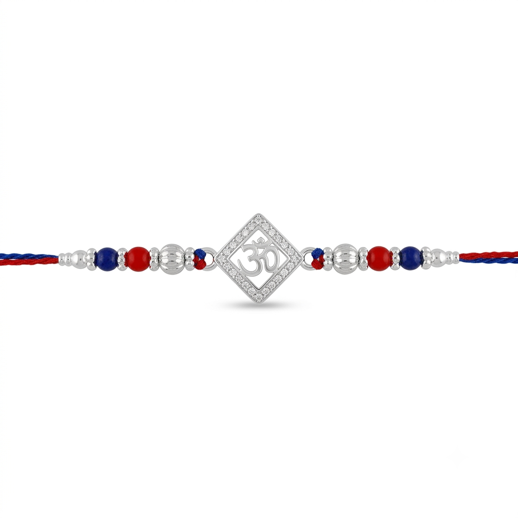 Om Silver Rakhi