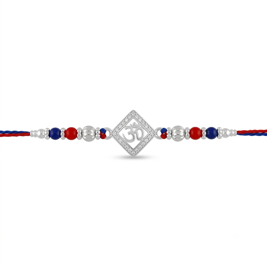 Om Silver Rakhi