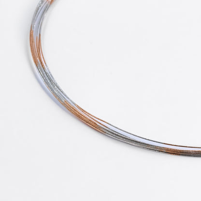 Two Tone Minimalist Necklace Set With Bracelet