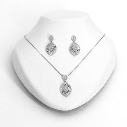 Silver Whirling Embrace Pendant Set