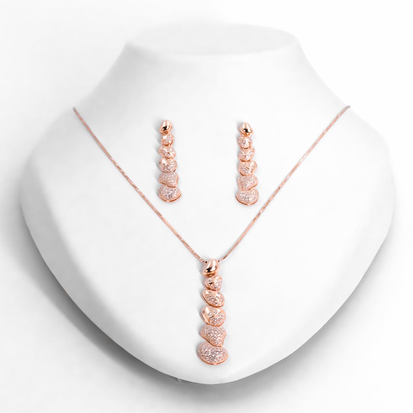 Rose Gold Celestial Sparkle Pendant Set