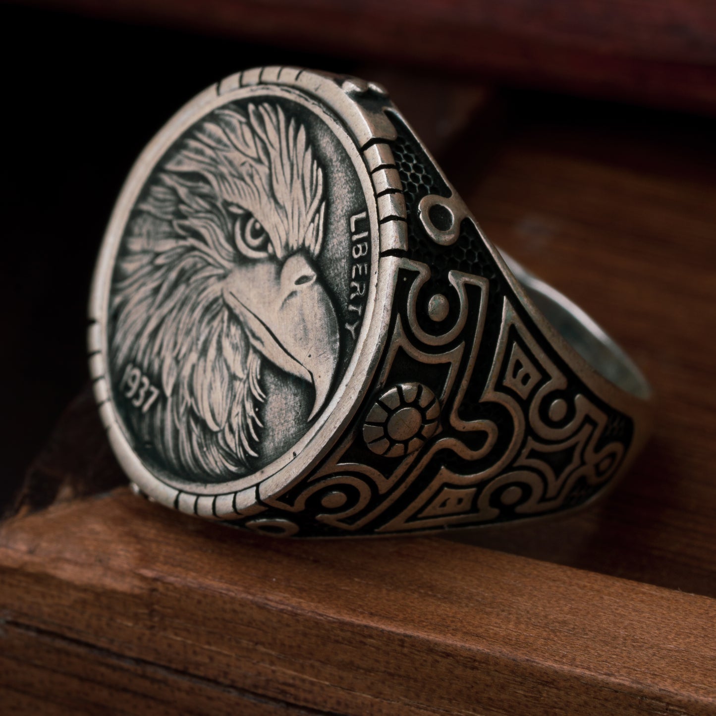 Vintage Copper Soaring Eagle Ring