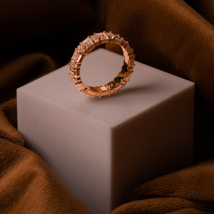 Rose Gold White Stone Ring