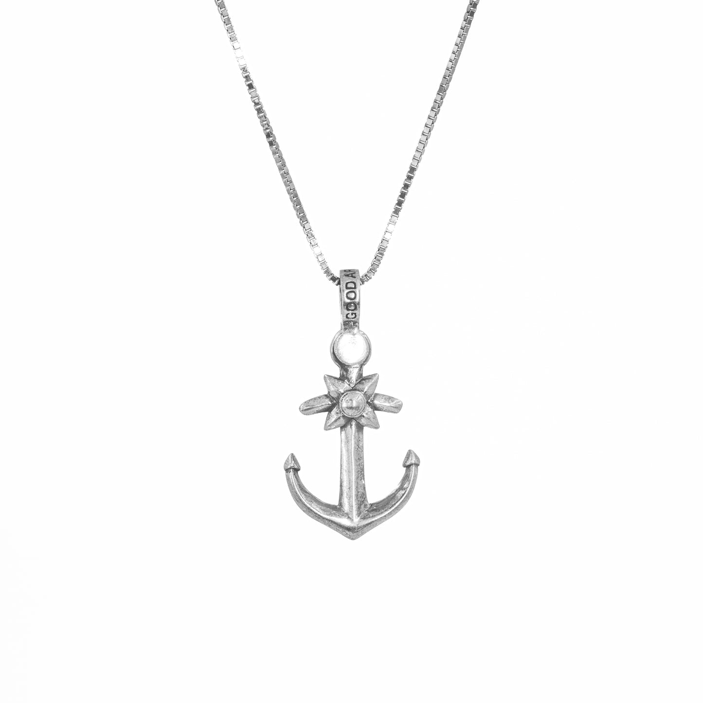 Silver Engraved Anchor Pendant