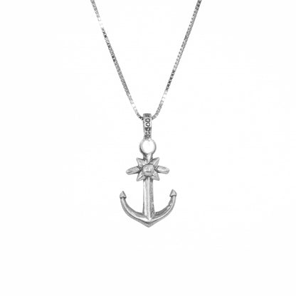 Silver Engraved Anchor Pendant