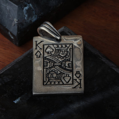 Silver King of Spades Pendant