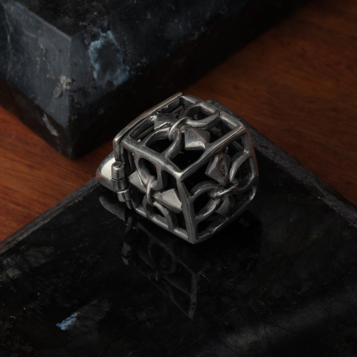 Silver Designer Cube Pendant
