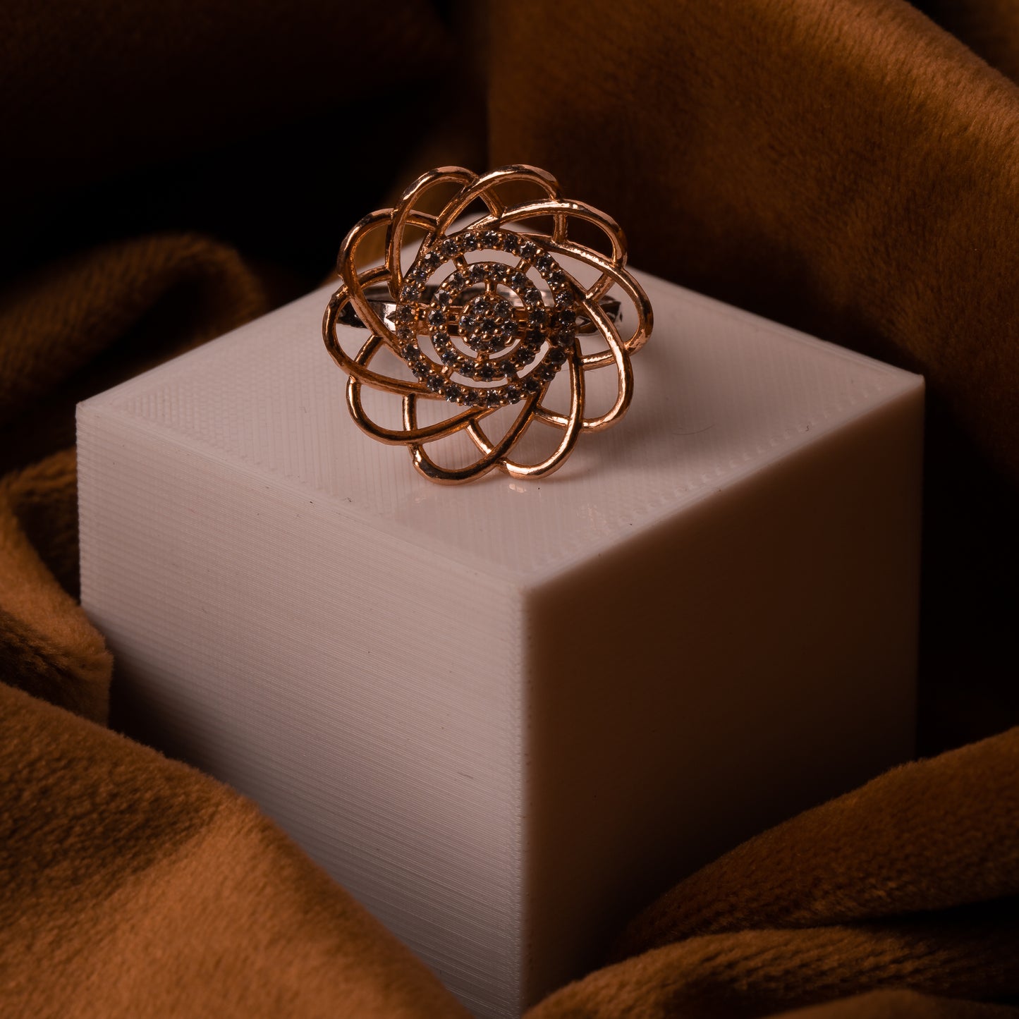 Rose Gold Petal Serenity Ring