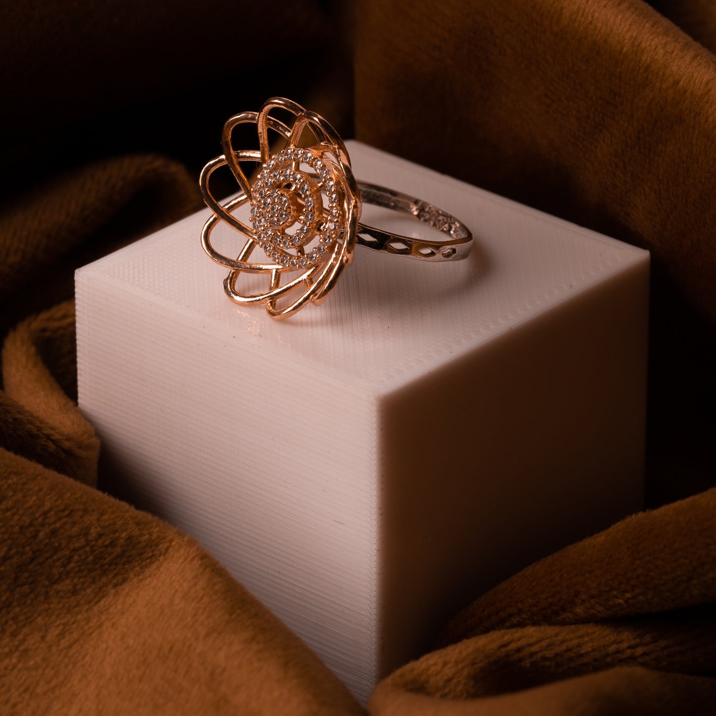Rose Gold Petal Serenity Ring