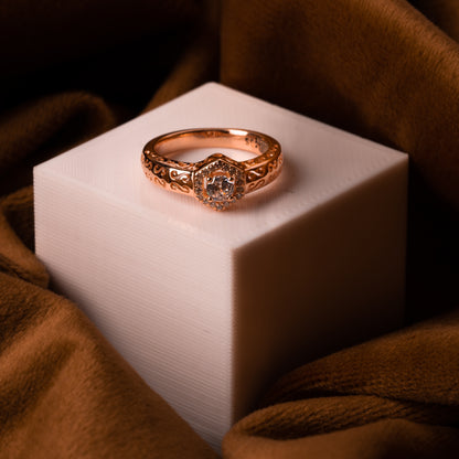 Rose Gold White Gem Stone Serenity Ring