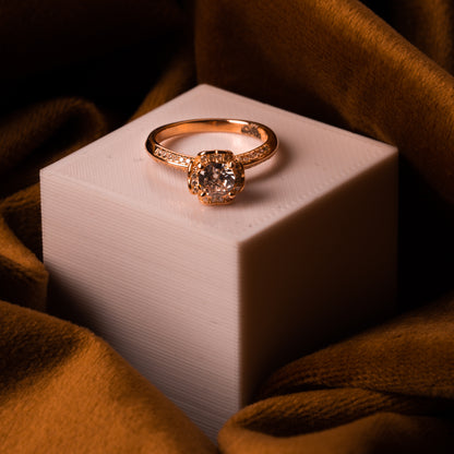 Rose Gold White Gem Stone Radiance Ring