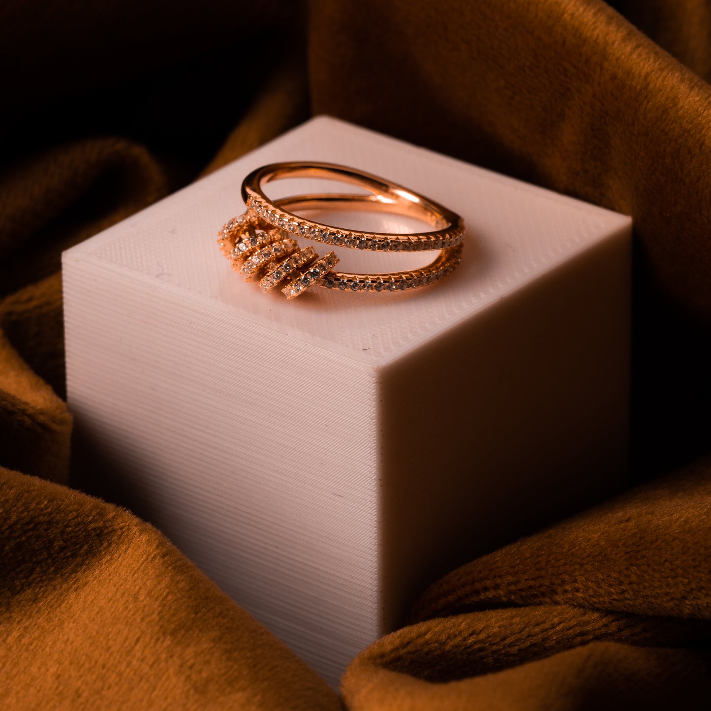 Rose Gold Twin Layered Ring