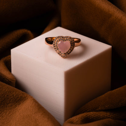Rose Gold Pastel Pink Heart Ring