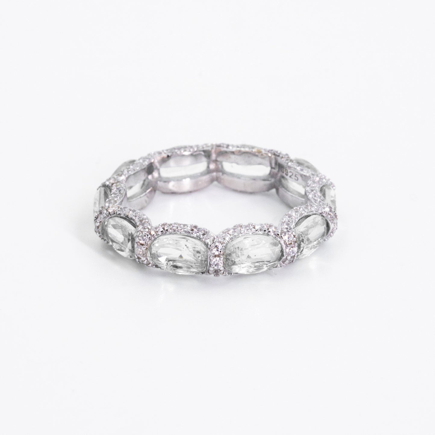 Silver White Stone Sparkle Ring