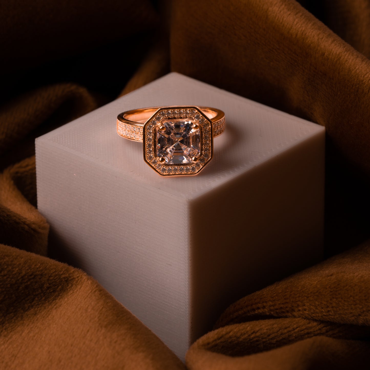 Rose Gold Crystal Sparkle Ring