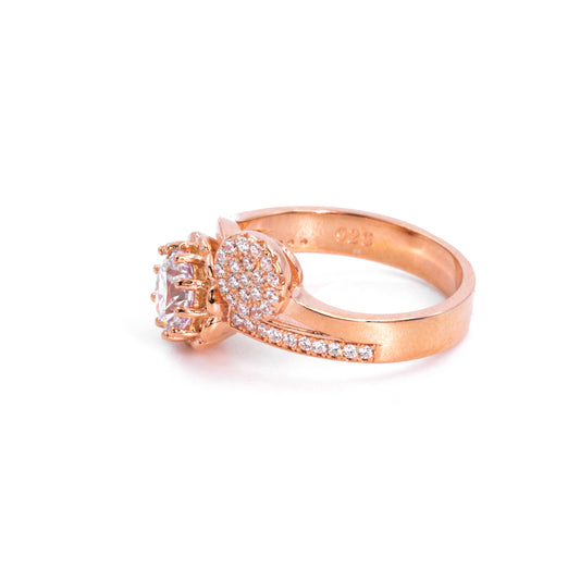 Rose Gold Dual Gem Stone Charm Ring