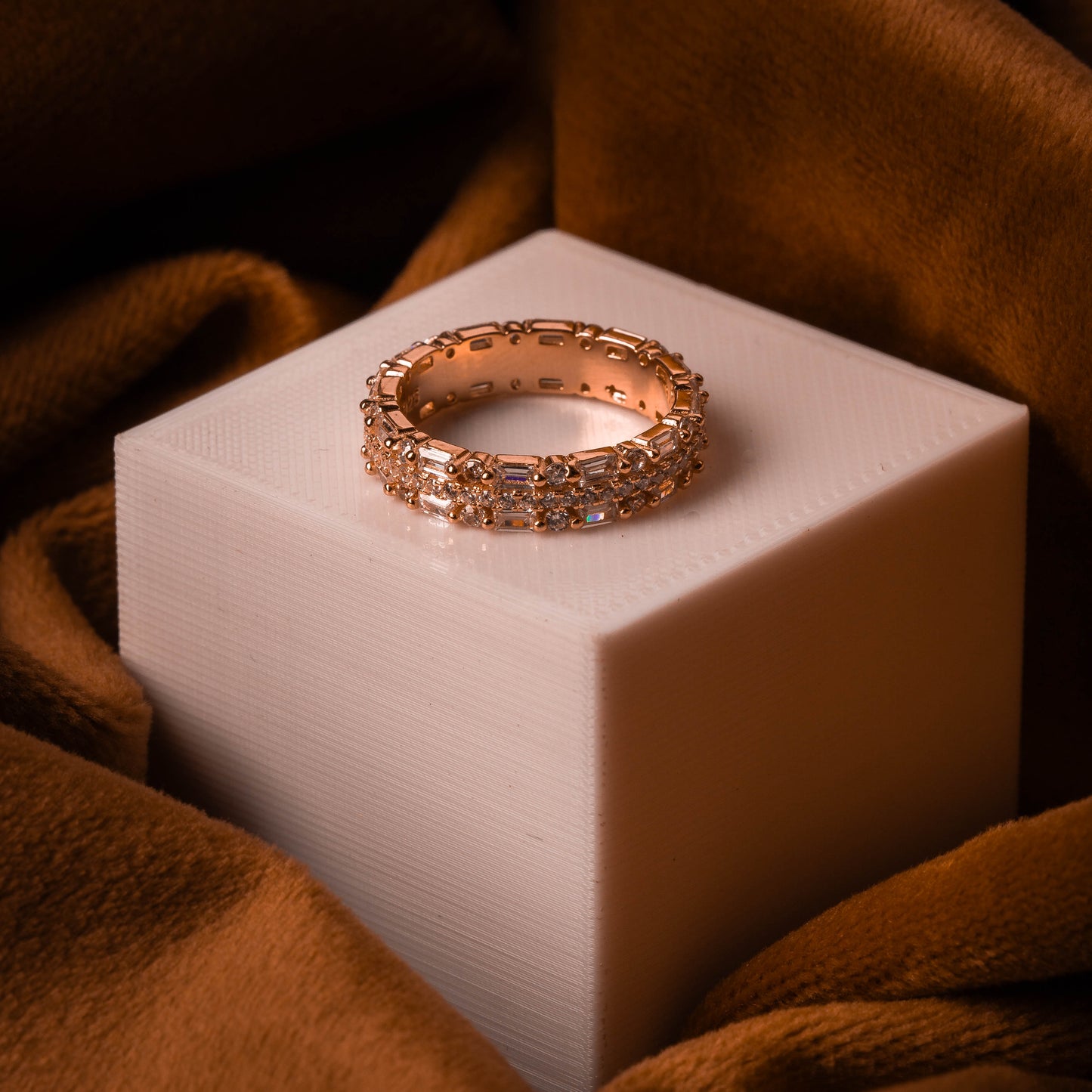 Rose Gold White Stone Ring