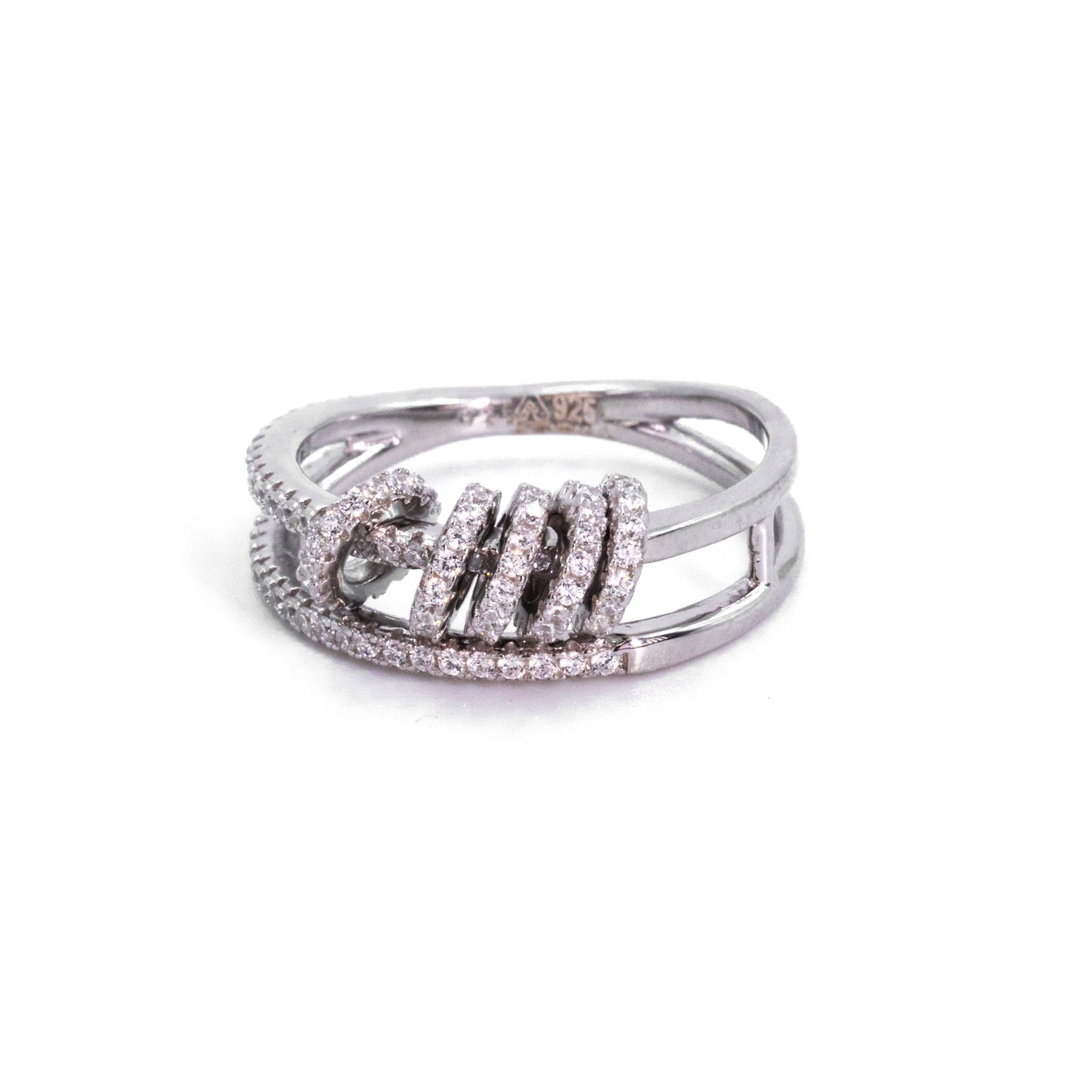 Silver Double Layer Elegance Ring