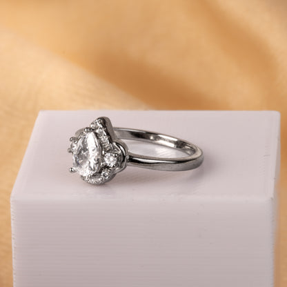 Silver Droplet of Delight Ring